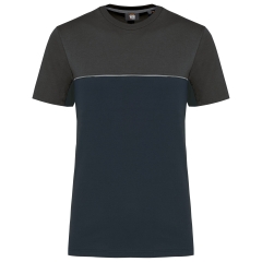 T-shirt bicolore écoresponsable manches courtes Marine WK. Designed To Work
