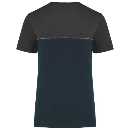 T-shirt bicolore écoresponsable manches courtes Marine WK. Designed To Work – vue 2