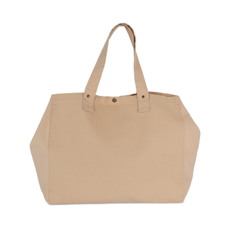 Sac shopping coton délavé Beige personnalisable – Kimood – vue 2