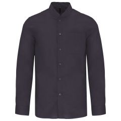 Chemise col mao manches longues Kariban – Gris (Zinc)