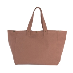 Sac shopping coton délavé Marron Washed Santal – Kimood