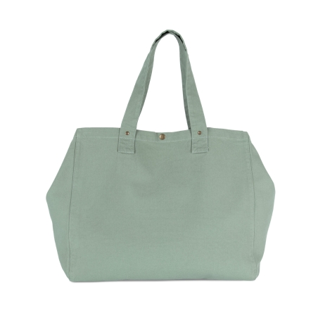 Sac shopping coton délavé vert Washed Water Green Kimood – vue 2