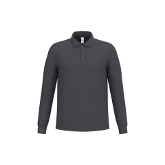 Polo piqué LSL homme Gris iDeal Basic Brand