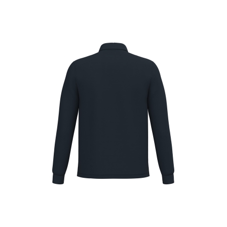 Polo piqué manches longues homme Marine – iDeal Basic Brand – vue 2