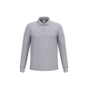 Polo piqué manches longues homme Gris iDeal Basic Brand