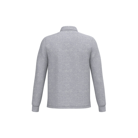 Polo piqué manches longues homme Gris iDeal Basic Brand – vue 2