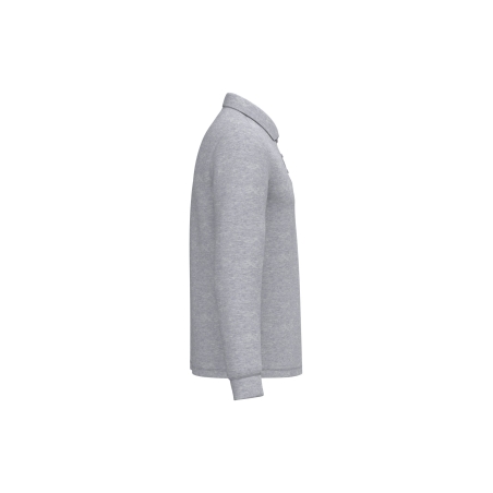 Polo piqué manches longues homme Gris iDeal Basic Brand – vue 3