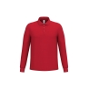 Polo piqué manches longues Rouge homme iDeal Basic Brand