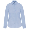 Chemise Coton Élasthanne Manches Longues Femme Bleu Kariban