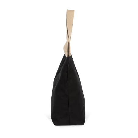 Grand sac shopping recyclé fond plat Noir Kimood – vue 2