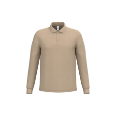 Polo piqué LSL homme Beige iDeal Basic Brand