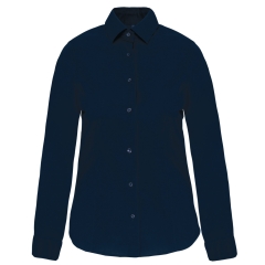 Chemise coton élasthanne manches longues femme Marine Kariban