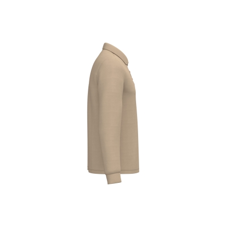 Polo piqué LSL homme Beige iDeal Basic Brand – vue 3