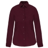 Chemise Femme Coton Élasthanne Manches Longues Bordeaux Kariban