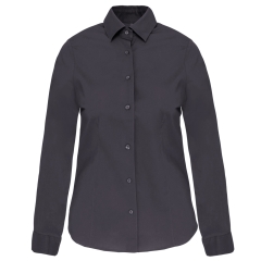 Chemise coton élasthanne manches longues femme Gris Kariban