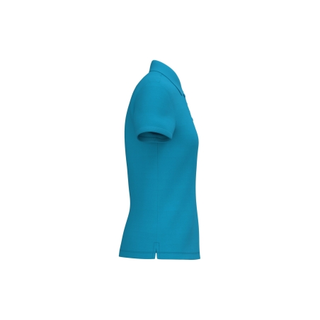 Polo Piqué Femme Bleu Atoll – iDeal Basic Brand – vue 3