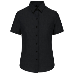 Chemise Oxford manches courtes femme Noire Kariban