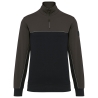 Sweat col 1/4 zip bicolore écoresponsable Noir WK. Designed To Work