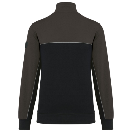 Sweat col 1/4 zip bicolore écoresponsable Noir WK. Designed To Work – vue 2
