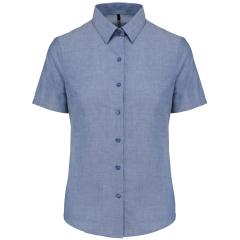 Chemise Oxford manches courtes femme Bleu Cobalt Kariban