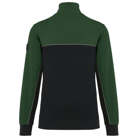 Sweat col 1/4 zip bicolore écoresponsable Noir WK. Designed To Work – vue 2