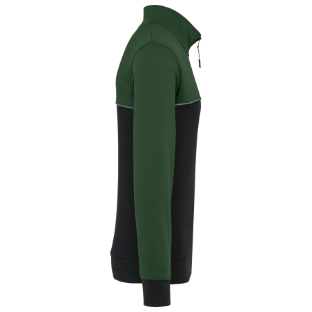 Sweat col 1/4 zip bicolore écoresponsable Noir WK. Designed To Work – vue 3