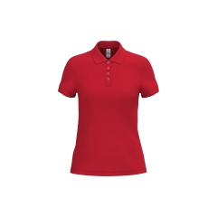 Polo piqué femme Rouge iDeal Basic Brand – 180 g/m²