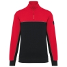 Sweat col 1/4 zip bicolore écoresponsable Noir/Rouge WK. Designed To Work