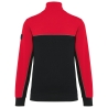 Sweat col 1/4 zip bicolore écoresponsable Noir/Rouge WK. Designed To Work – vue 2