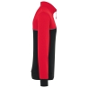 Sweat col 1/4 zip bicolore écoresponsable Noir/Rouge WK. Designed To Work – vue 3