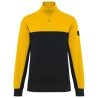 Sweat col 1/4 zip bicolore écoresponsable Noir WK. Designed To Work