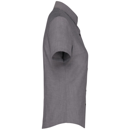 Chemise Oxford manches courtes femme Gris – Kariban – vue 3