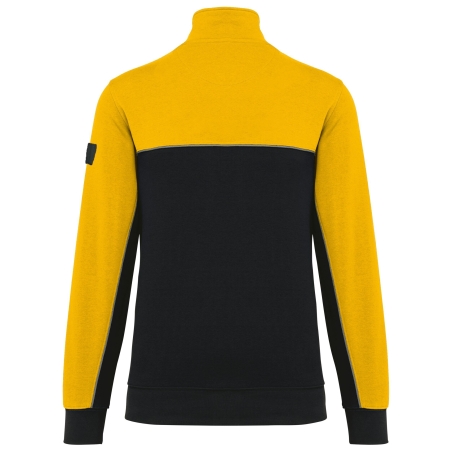 Sweat col 1/4 zip bicolore écoresponsable Noir WK. Designed To Work – vue 2