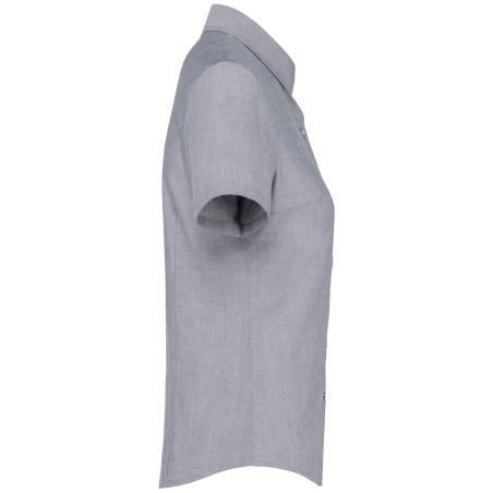 Chemise Oxford manches courtes femme Gris – Kariban – vue 3