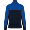 Sweat col 1/4 zip bicolore Marine écoresponsable WK. Designed To Work