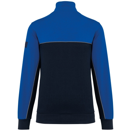 Sweat col 1/4 zip bicolore Marine écoresponsable WK. Designed To Work – vue 2