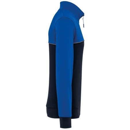 Sweat col 1/4 zip bicolore Marine écoresponsable WK. Designed To Work – vue 3