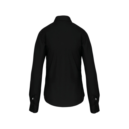 Chemise popeline manches longues femme Kariban – Noir – vue 2