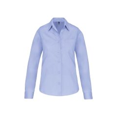 Chemise Popeline Manches Longues Femme Ciel – Kariban