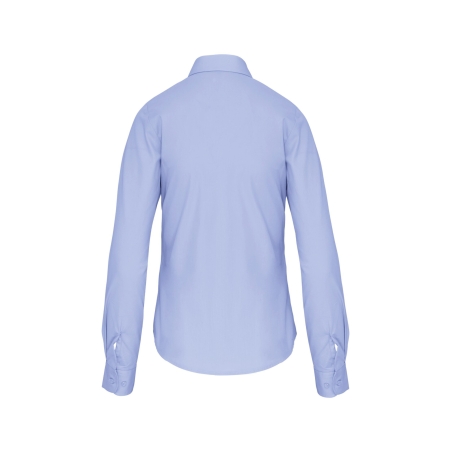 Chemise Popeline Manches Longues Femme Ciel – Kariban – vue 2