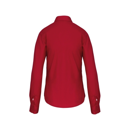 Chemise popeline manches longues femme Rouge – Kariban – vue 2