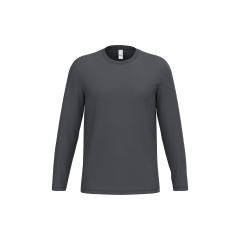 T-shirt manches longues gris unisexe iDeal Basic Brand 185 g/m²