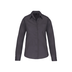 Chemise Popeline Manches Longues Femme Gris – Kariban