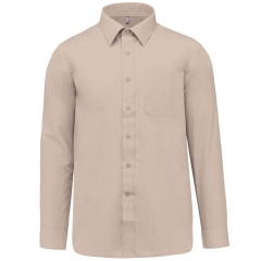 Chemise popeline polycoton entretien facile homme Beige Kariban