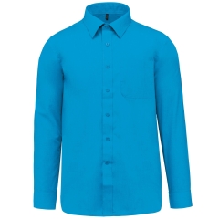 Chemise Popeline Polycoton Entretien Facile Homme Turquoise Kariban