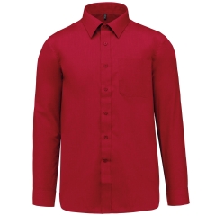 Chemise popeline polycoton entretien facile Rouge Kariban