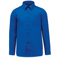 Chemise Popeline Polycoton Bleu Royal Homme Kariban