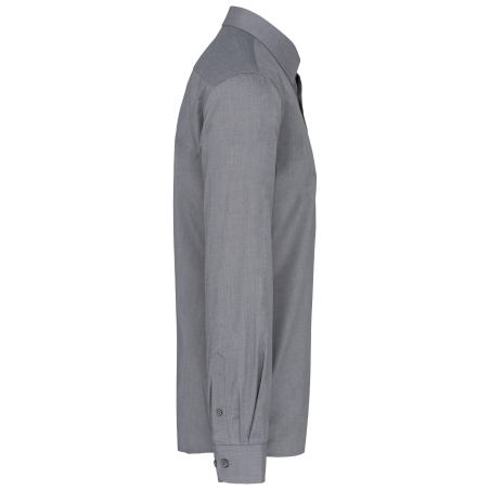Chemise popeline polycoton entretien facile homme Gris – Kariban – vue 3
