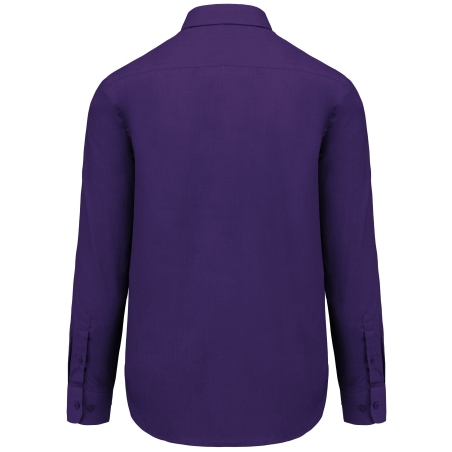 Chemise popeline polycoton entretien facile Violet – Kariban – vue 2