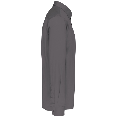 Chemise popeline polycoton entretien facile Kariban Gris – vue 3
